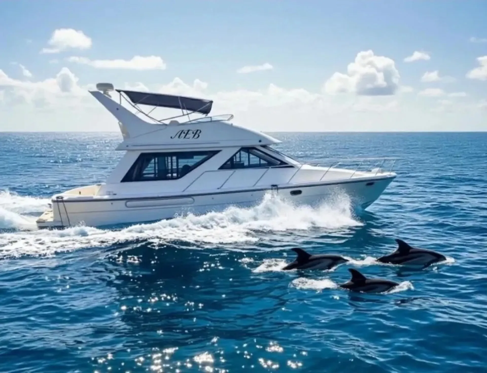 Моторное судно в движении с кормовым следом. Собственный архив.